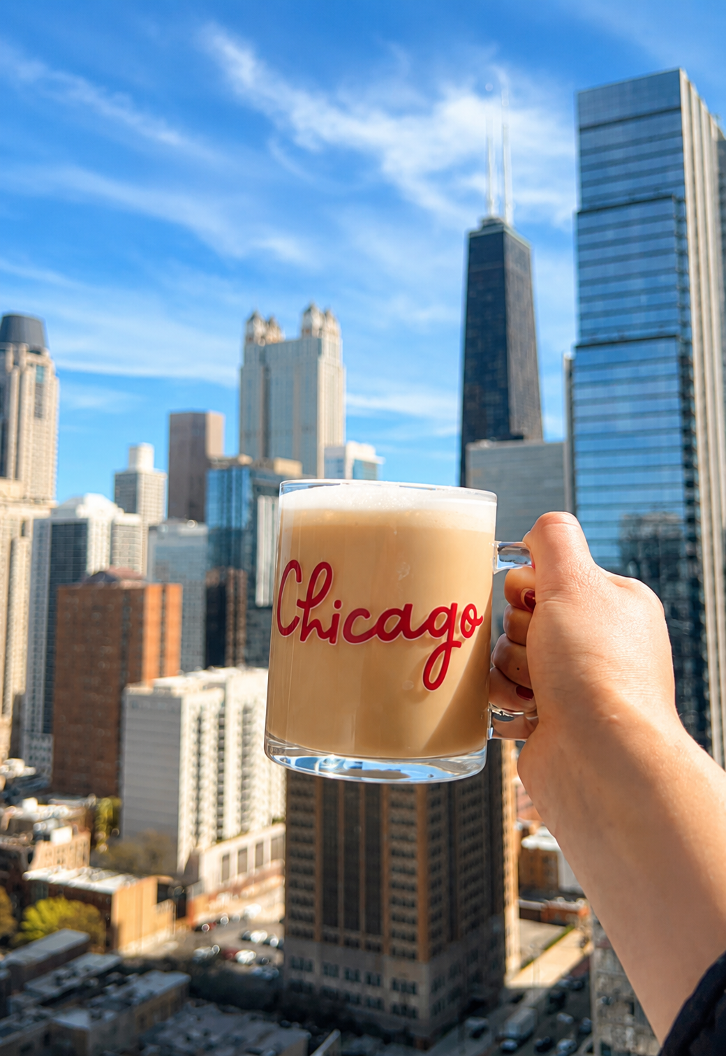 Chicago Handmade Iced Coffee Glass