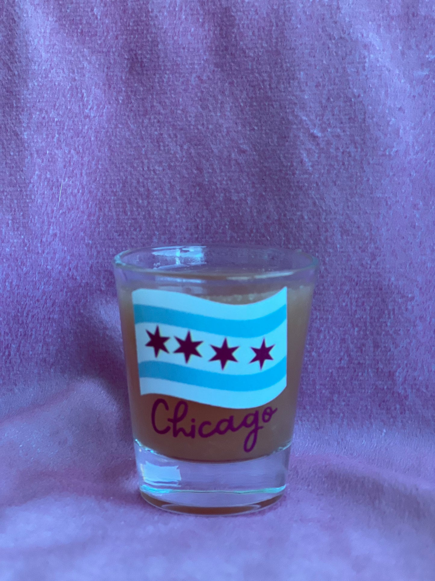 Chicago Shot Glass with Flag