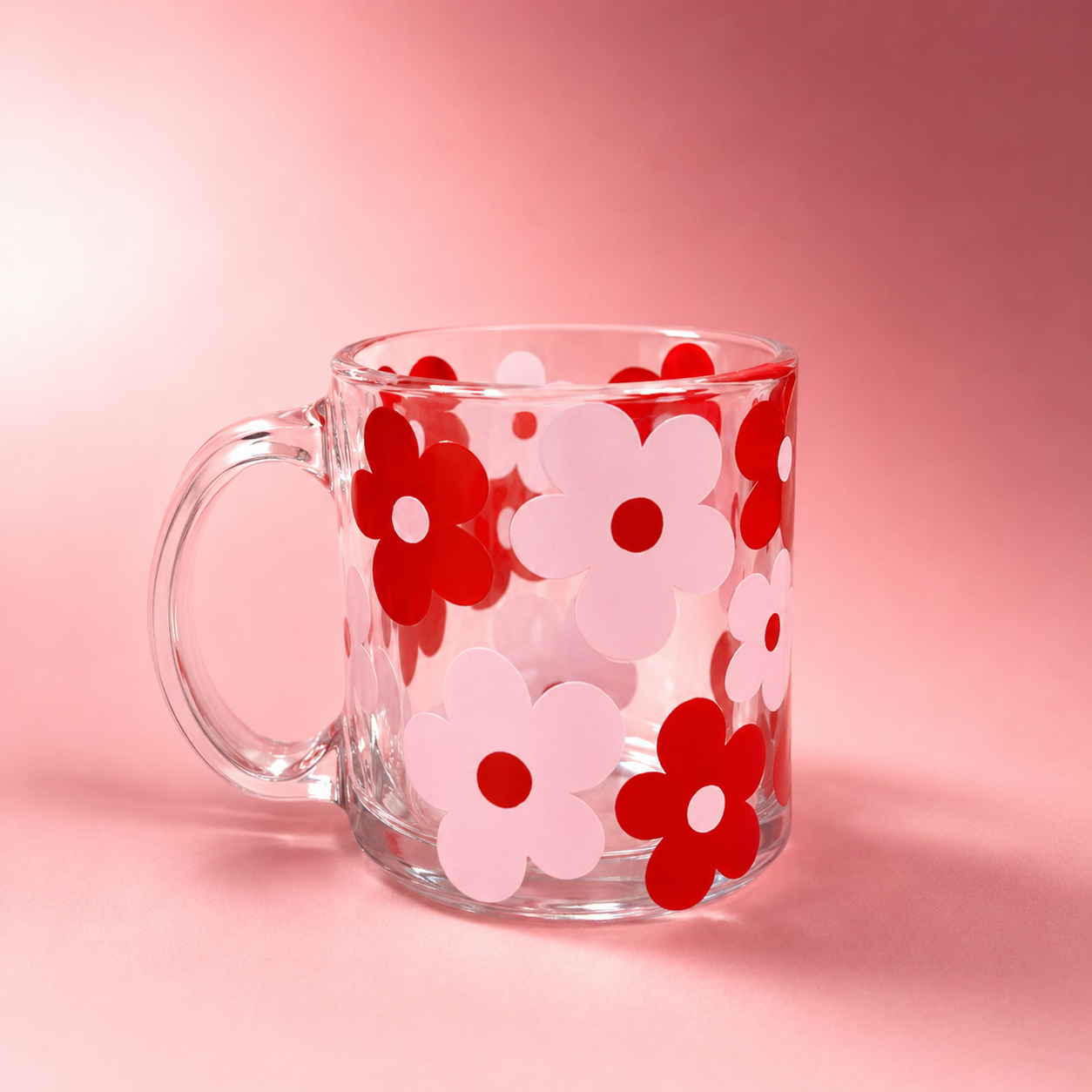 Red & Pink Flower Mug