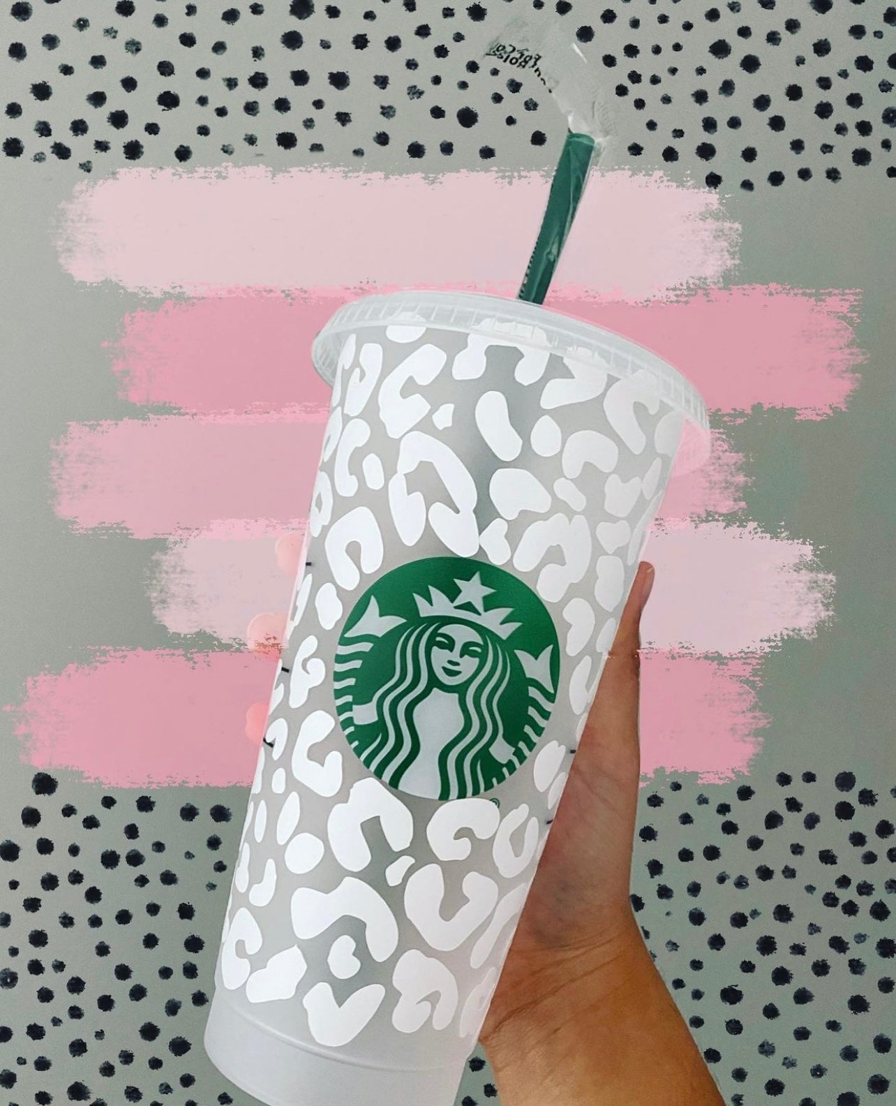 White Cheetah Starbucks Tumbler