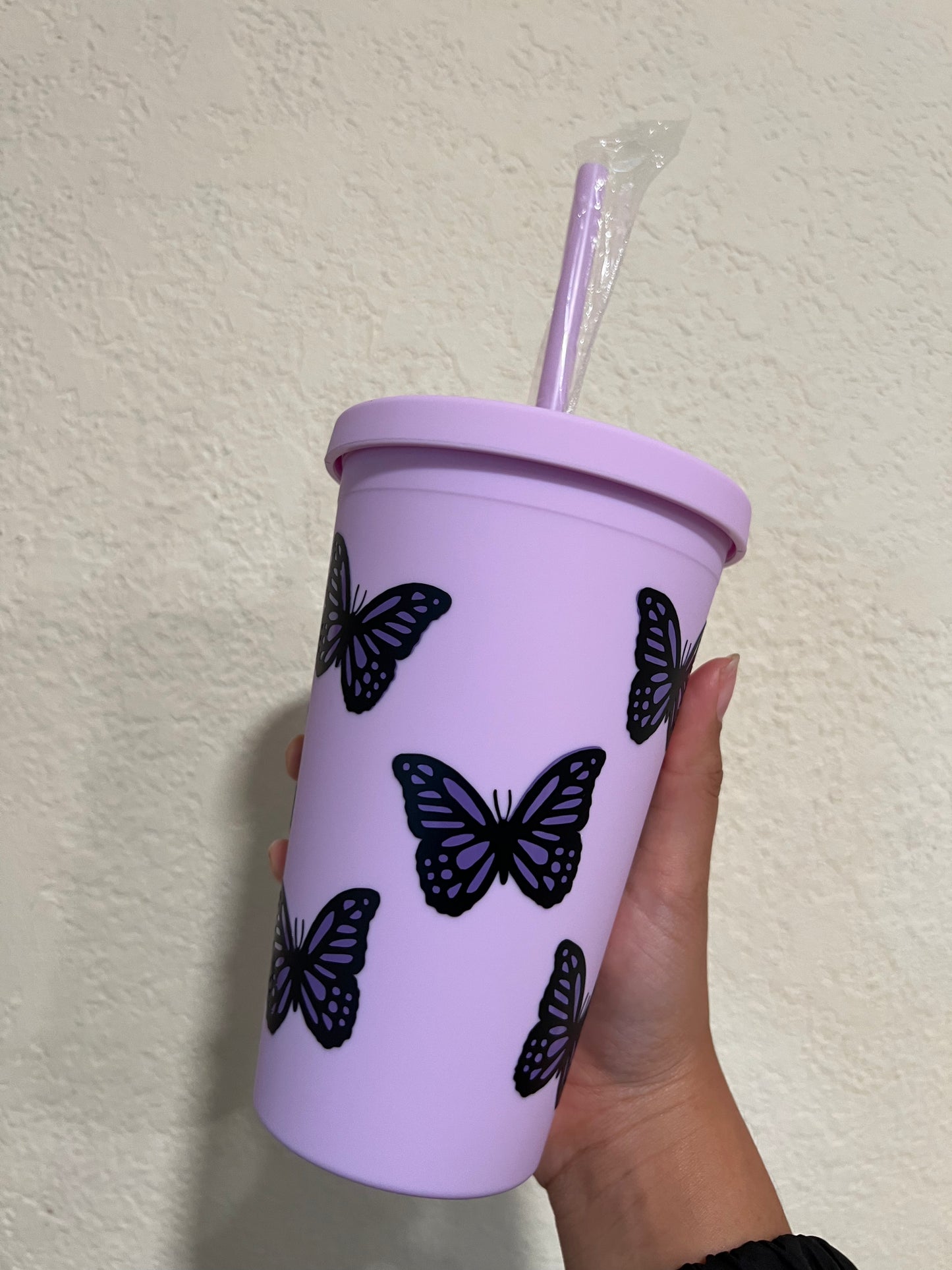 Purple Butterfly Tumbler