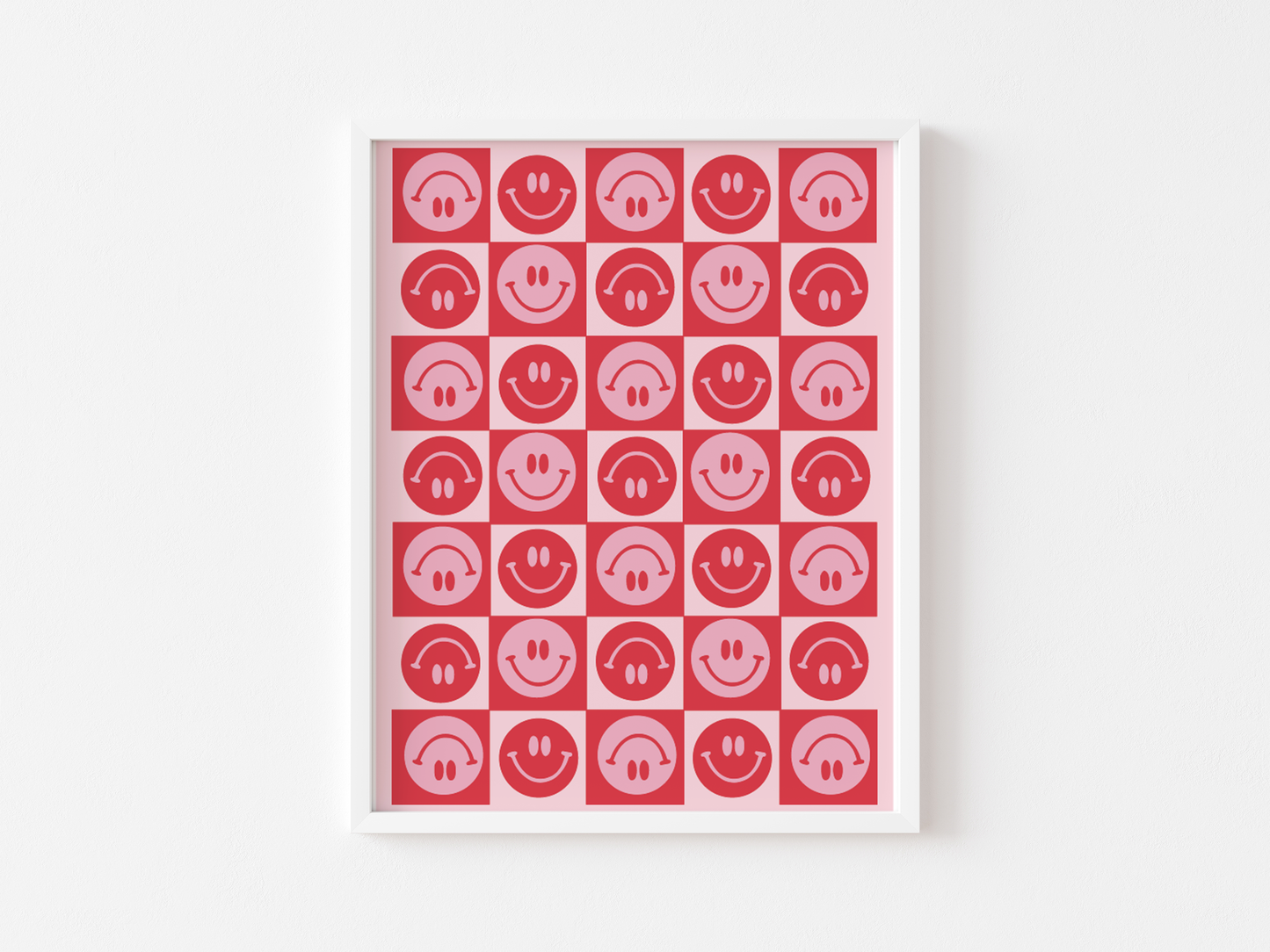 Smiley Face Checkered Print