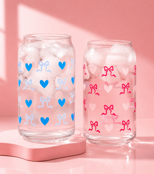 Heart and Bow Glass