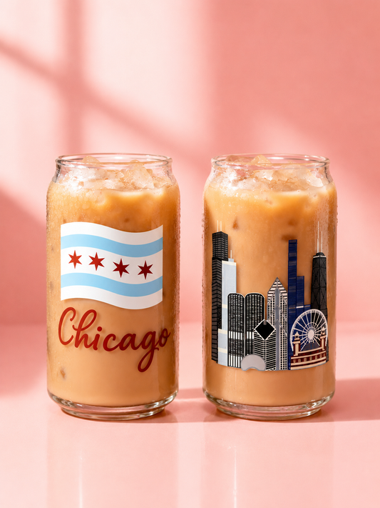 Chicago Handmade Iced Coffee Glass
