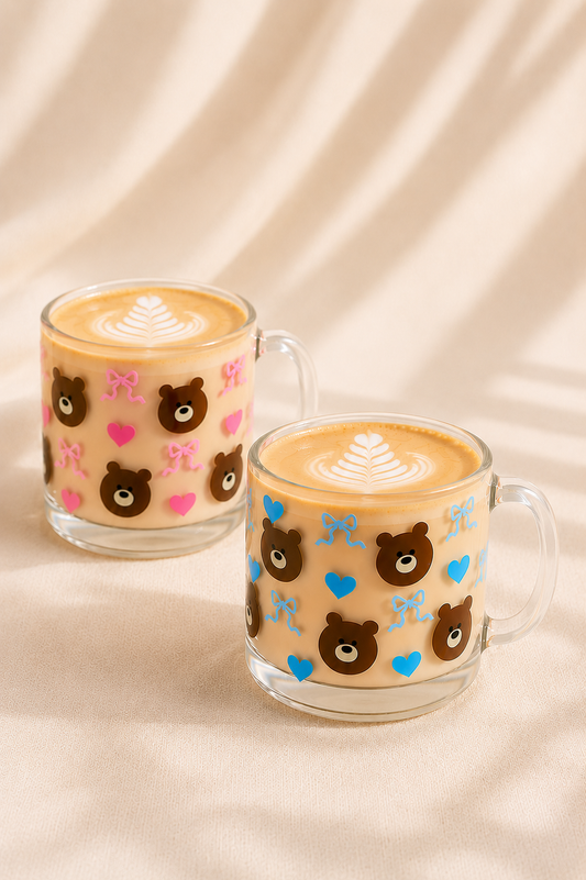 Bear Mug with hearts and bows