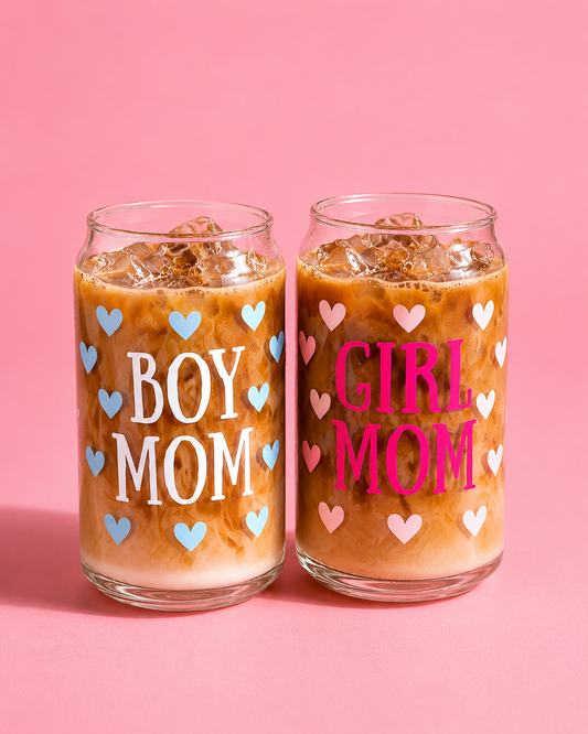 Boy or Girl Mom Glass