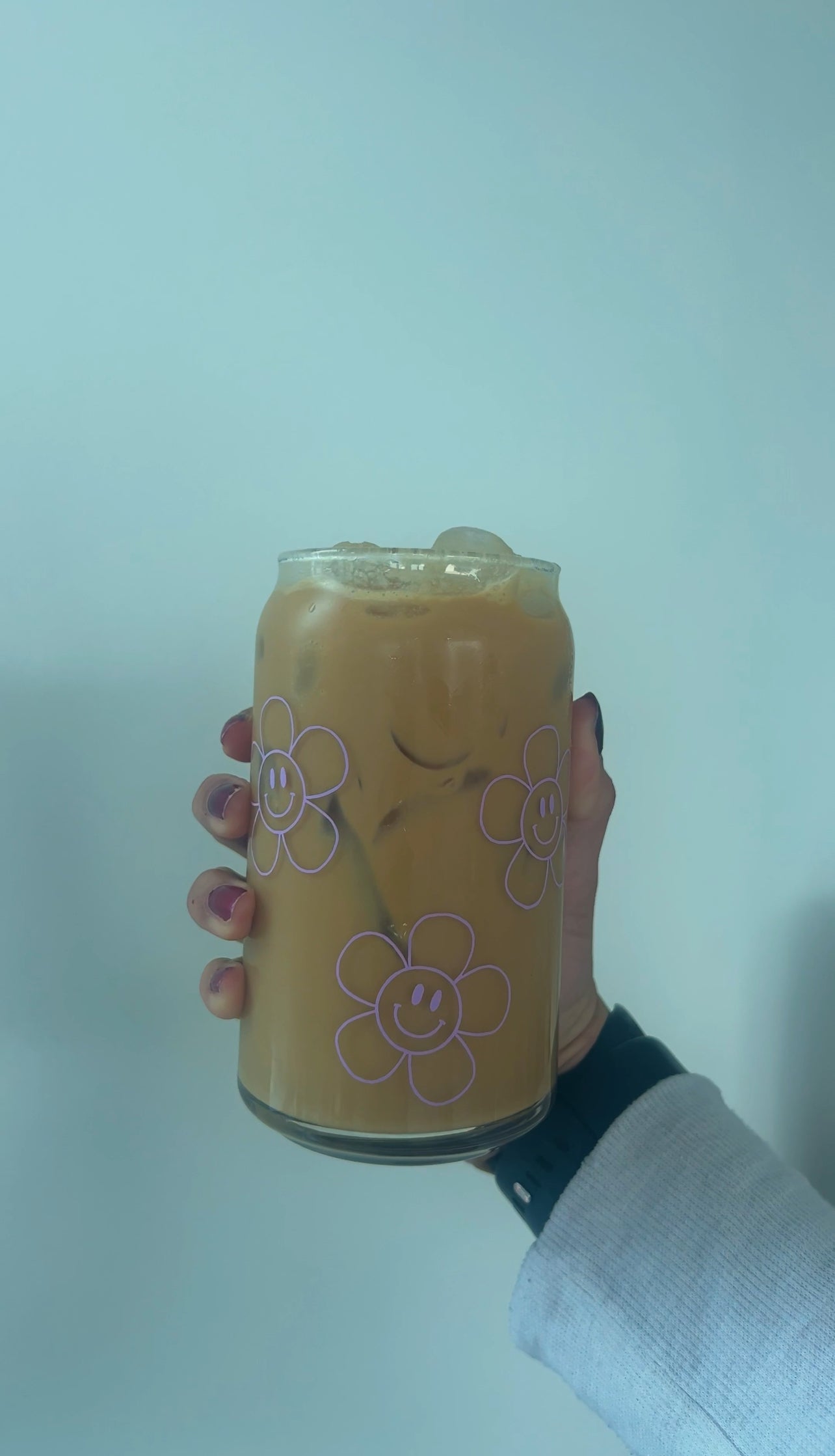 Smiley Face Flower Glass