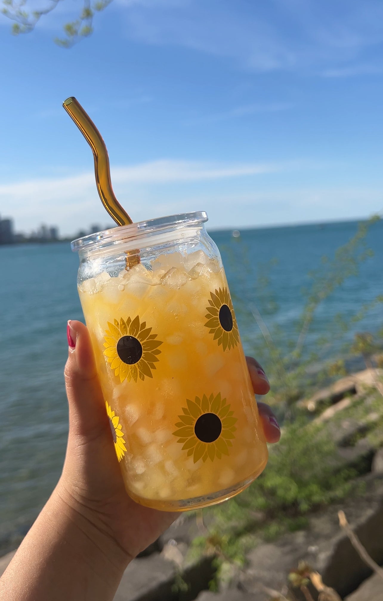 Sunflower Glass Cup