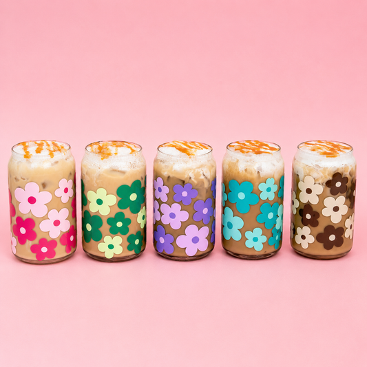 Flower Ice Coffee Glass