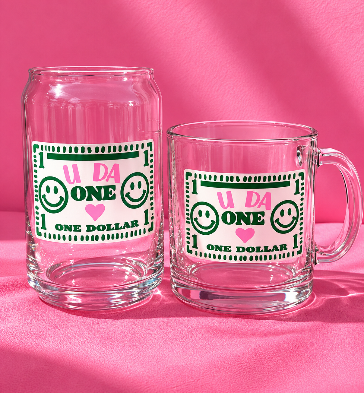 U Da One Valentine’s Day Glass Cup or Mug
