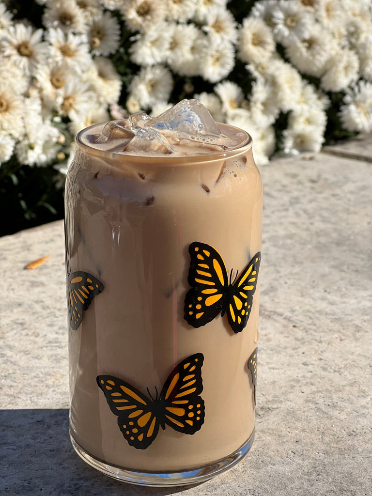 Butterfly Iced Coffee Glass