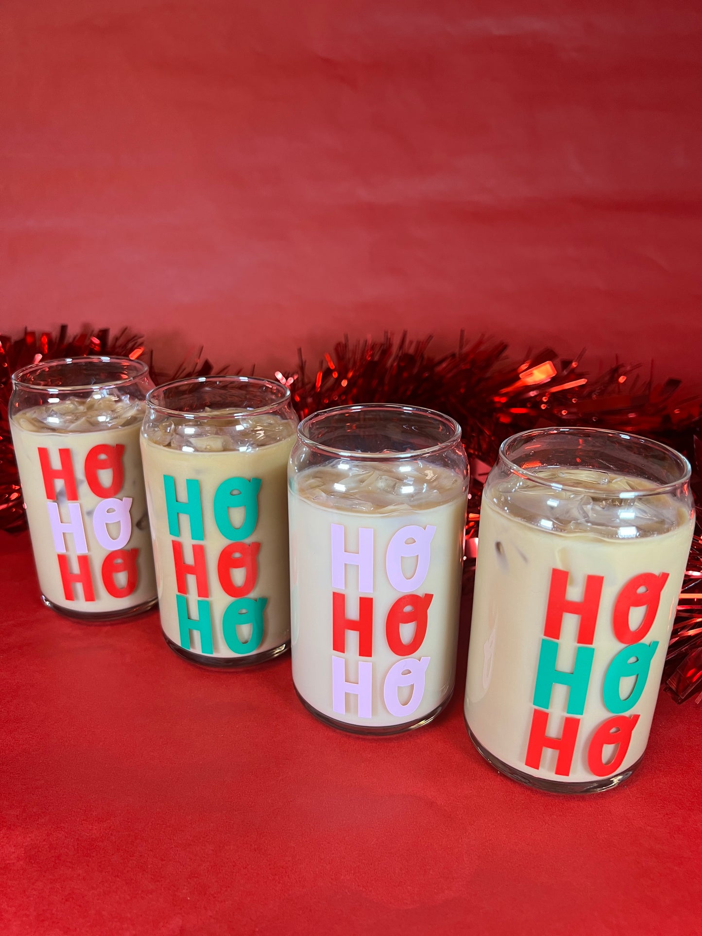 HO HO HO Glass Coffee Cup