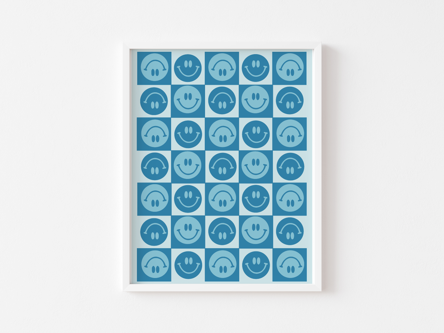 Smiley Face Checkered Print