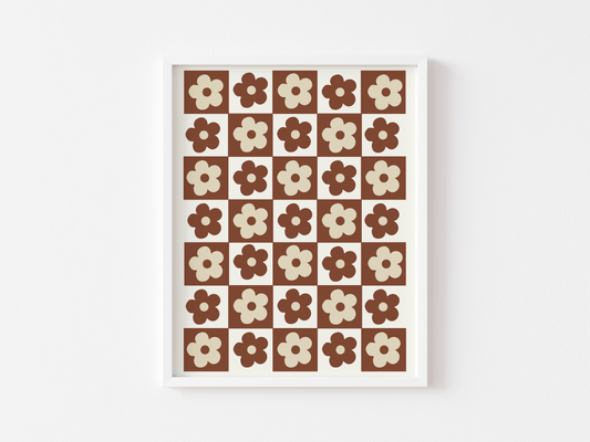 Flower Checkered Print