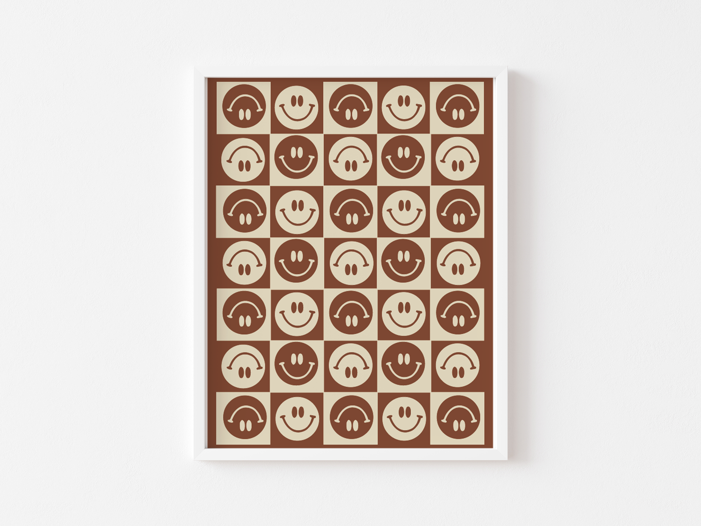 Smiley Face Checkered Print