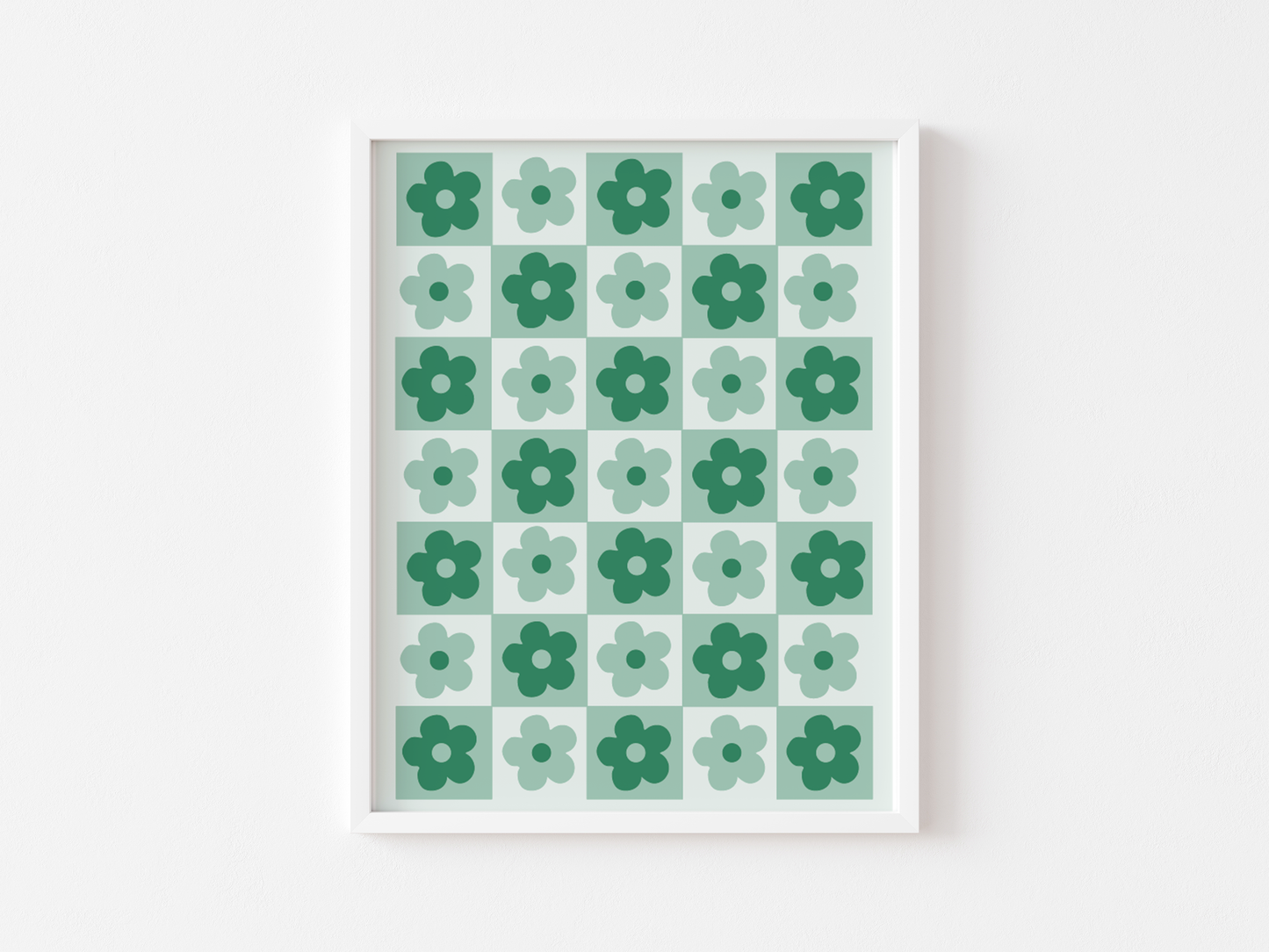 Flower Checkered Print