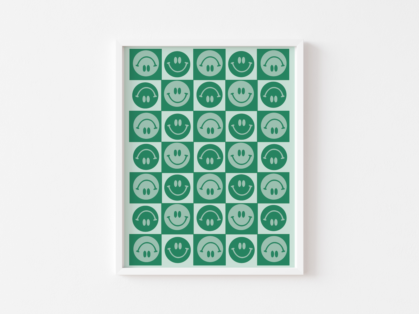 Smiley Face Checkered Print