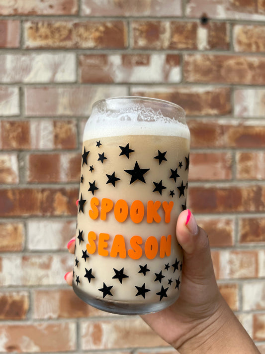 Spooky Season Glass Coffee Cup