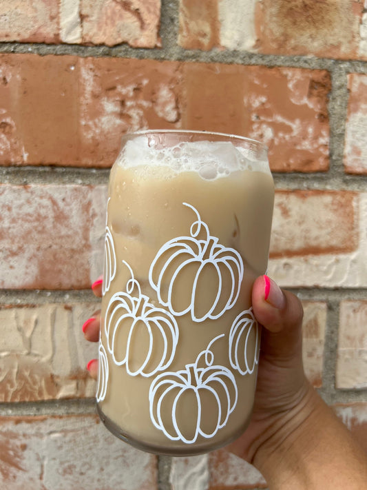 Pumpkin Glass Coffee Cup or Mug