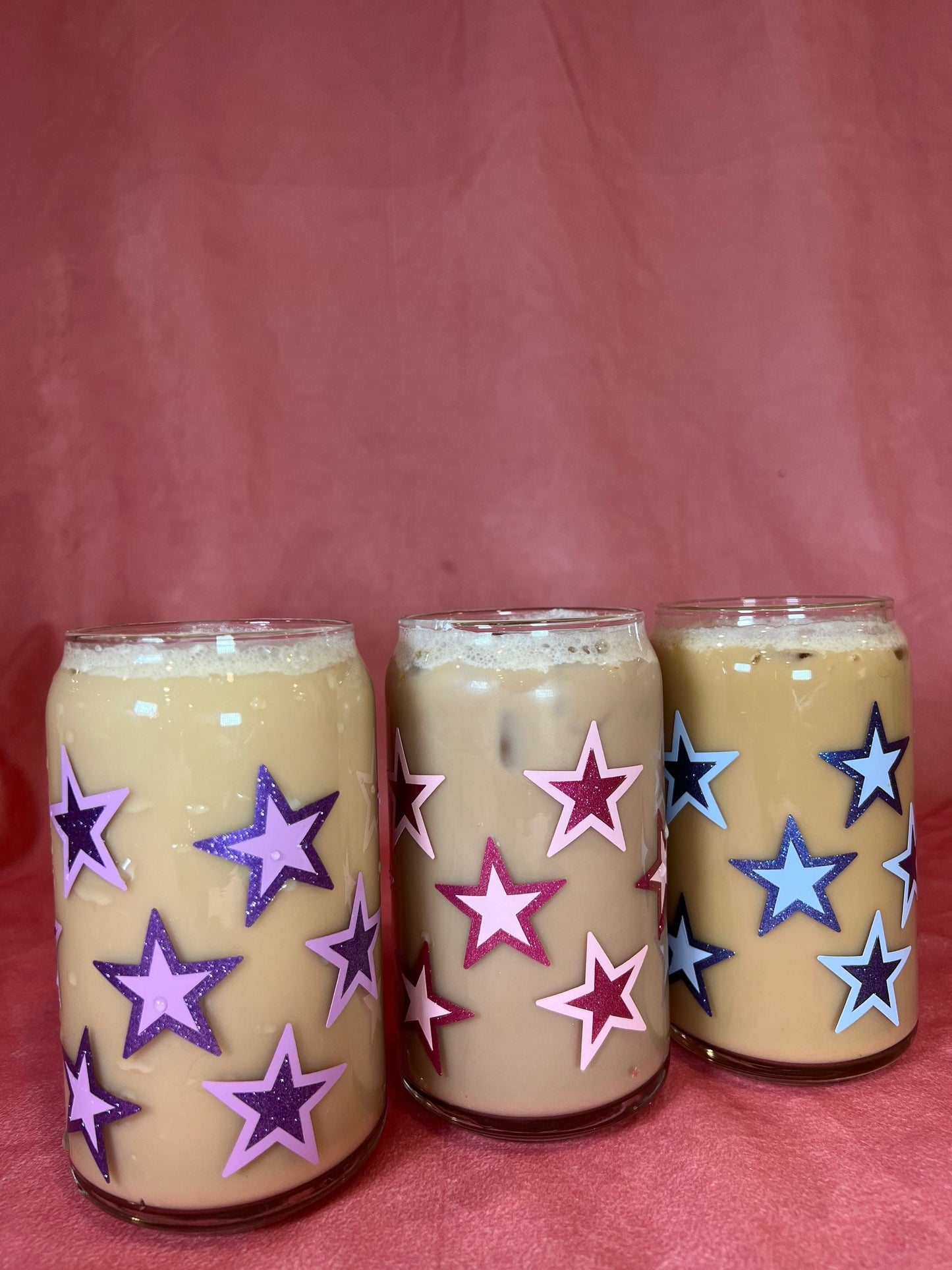 Glitter Star Iced Coffee Glass