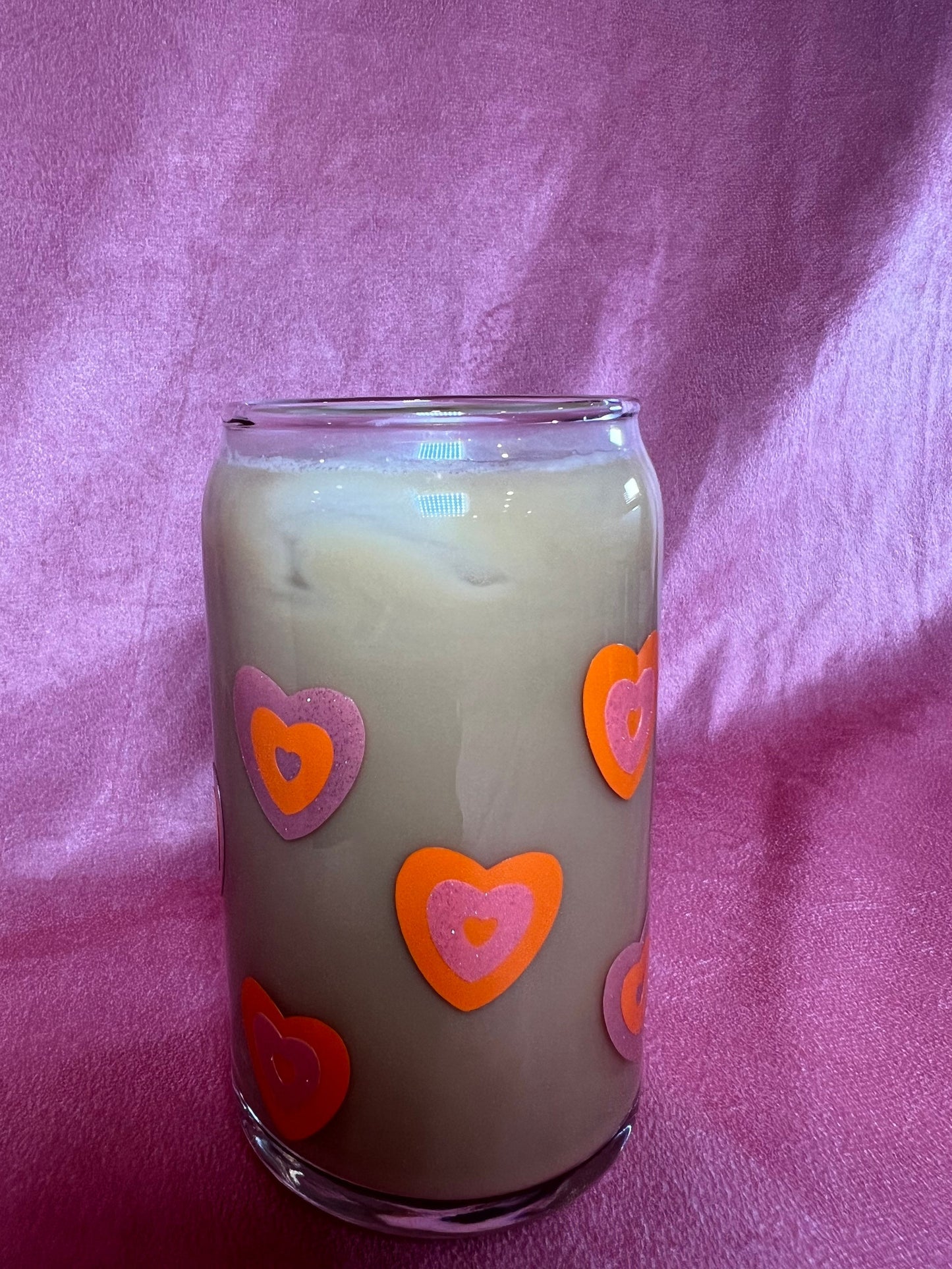 Sparkly Heart Glass Cup | Heart Iced Coffee Cup
