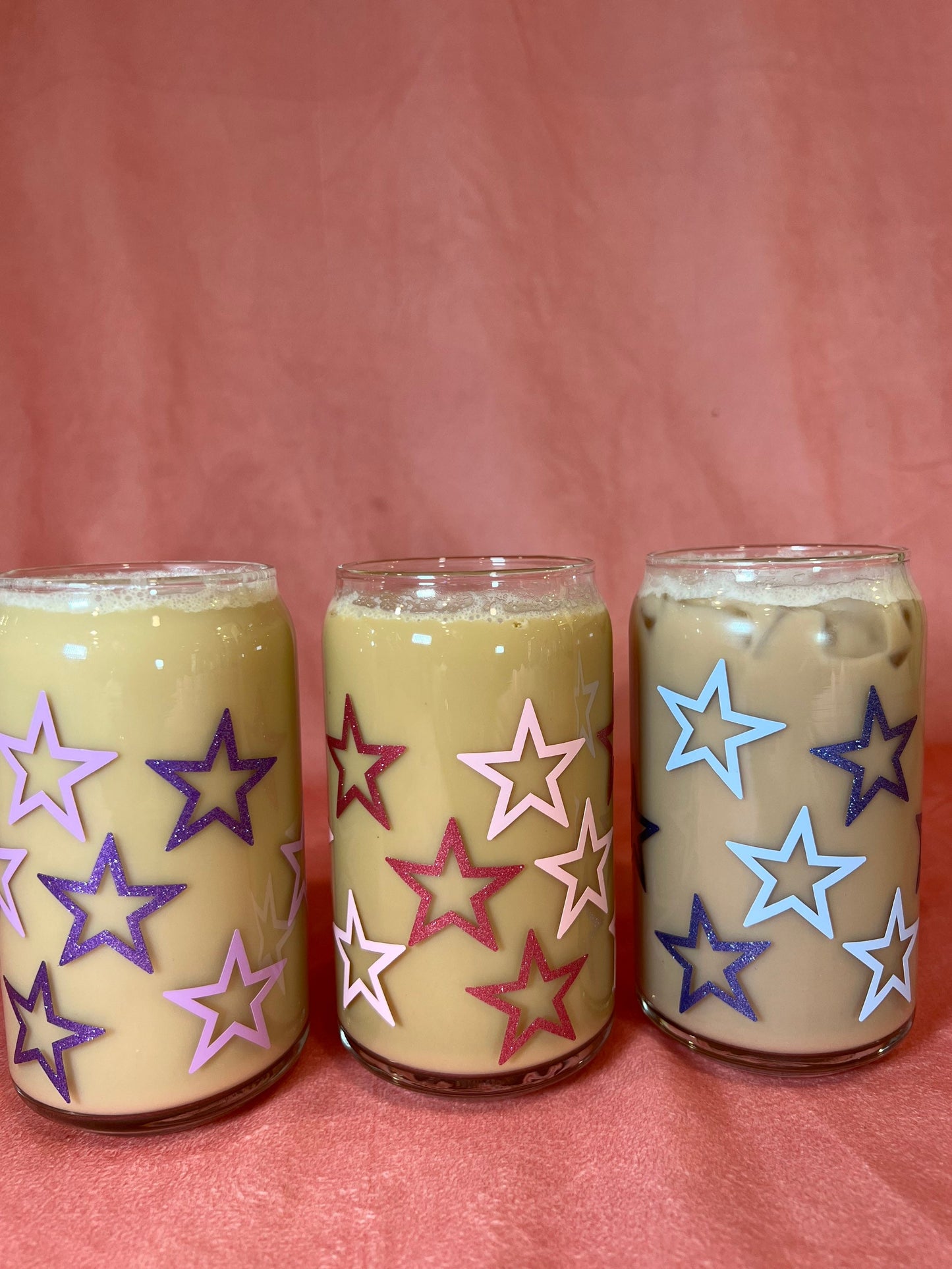 Glitter Star Iced Coffee Glass