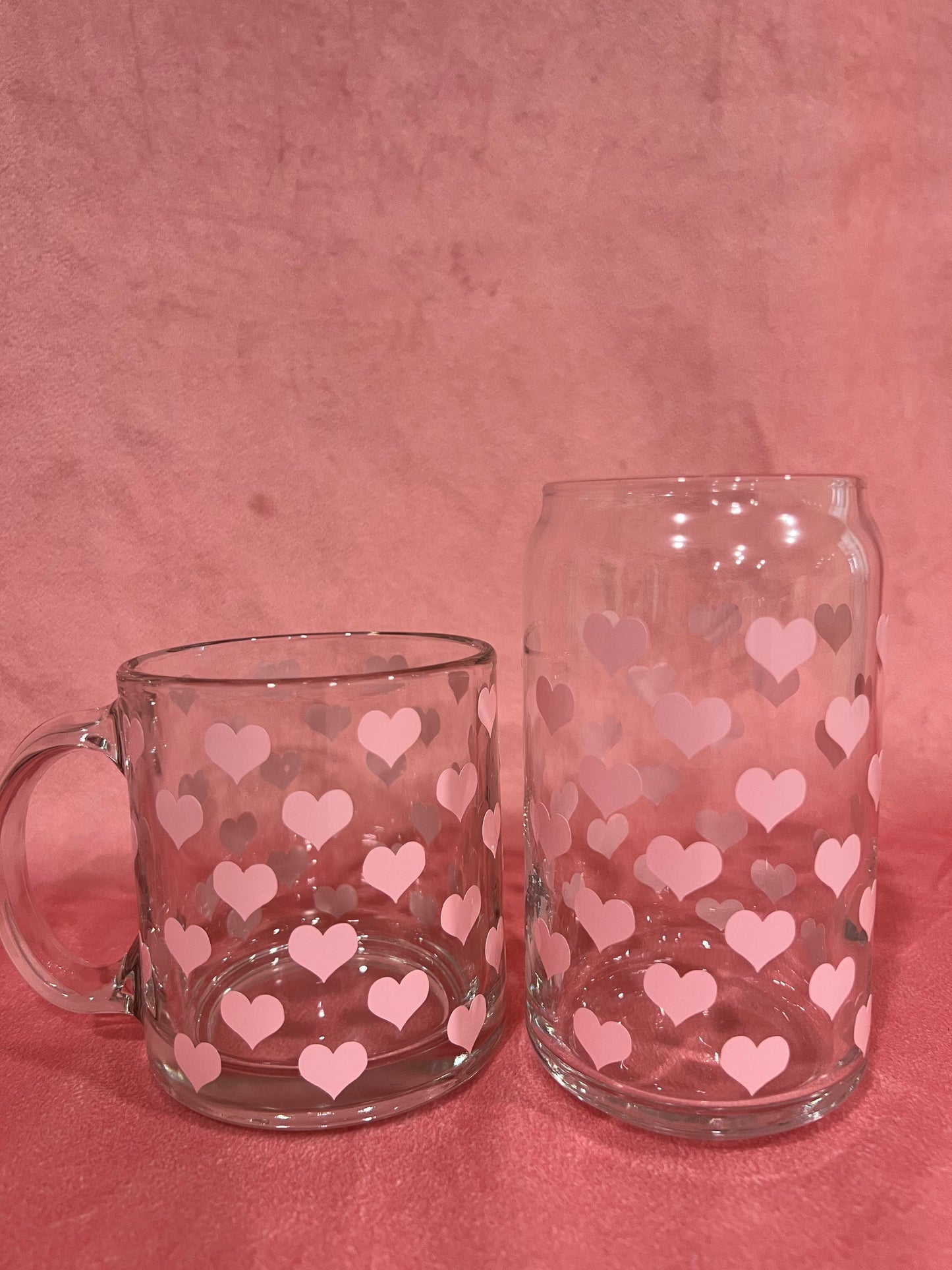 Heart Iced Coffee Glass or Mug