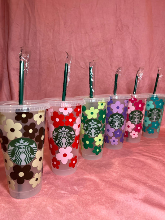 Flowers Starbucks Tumbler