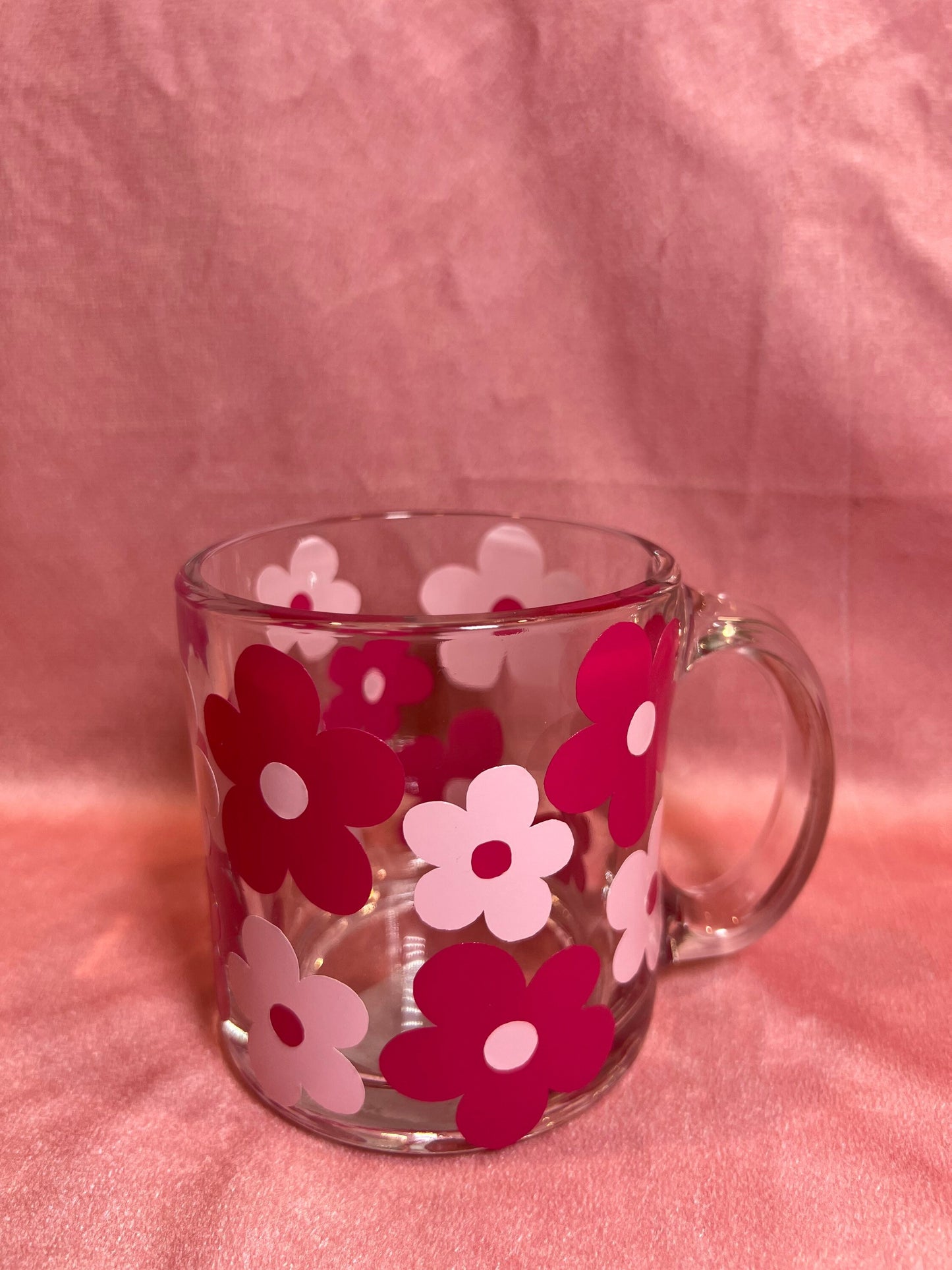 Multi-Color Flower Glass Mug