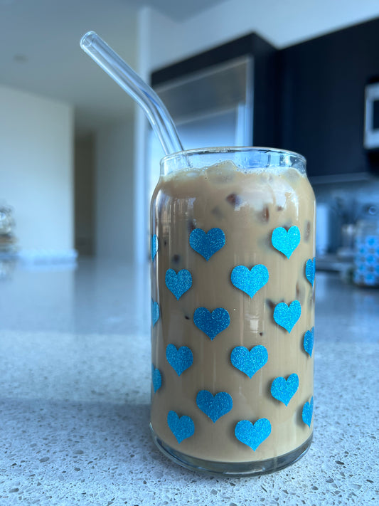 Sparkly Heart Glass
