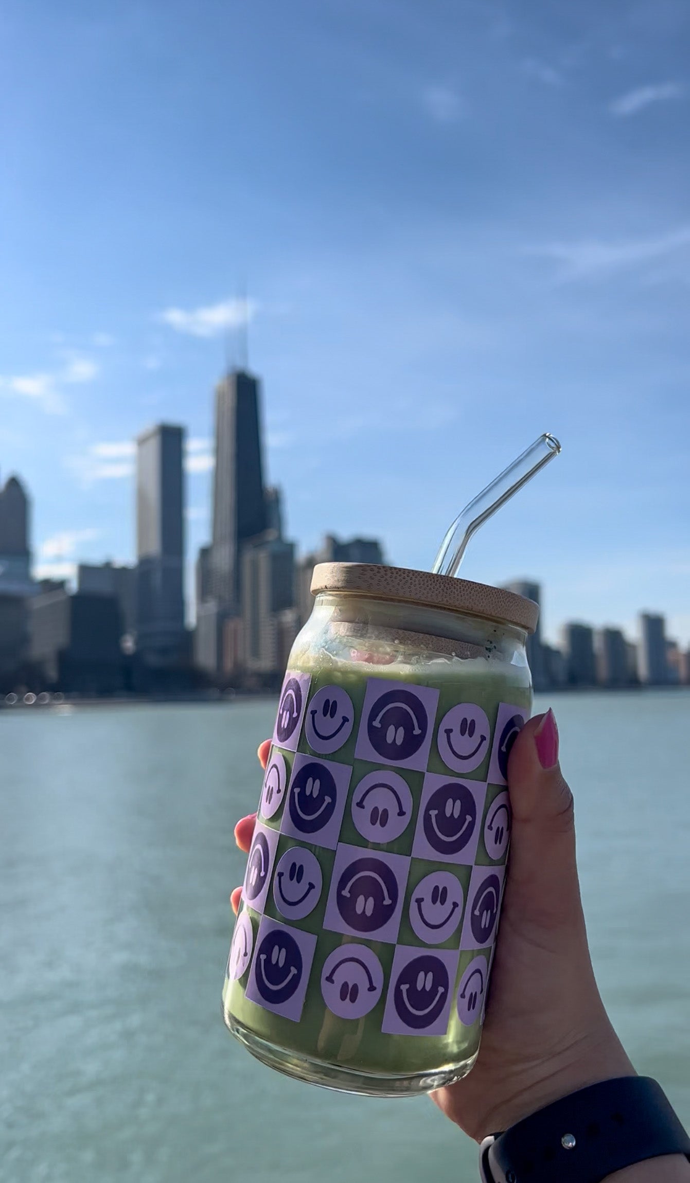 Smiley Face Glass Cup