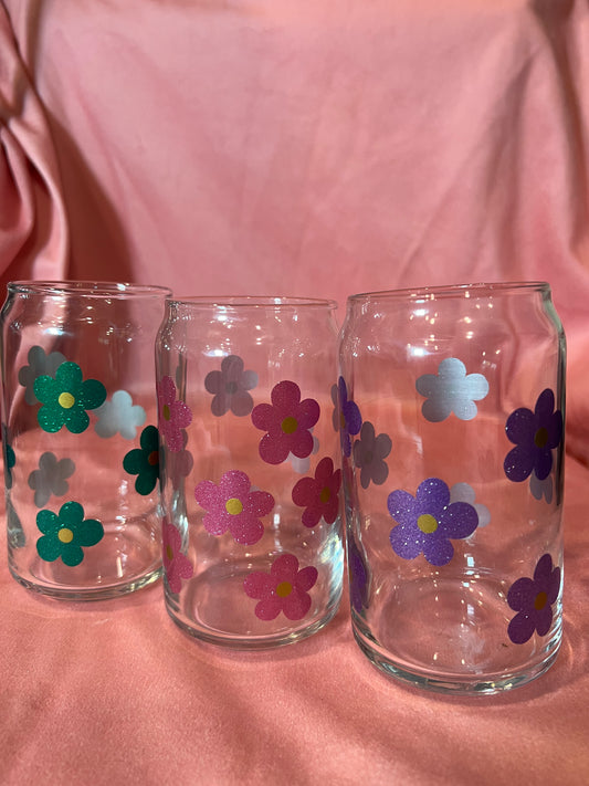Glitter Flower Glass