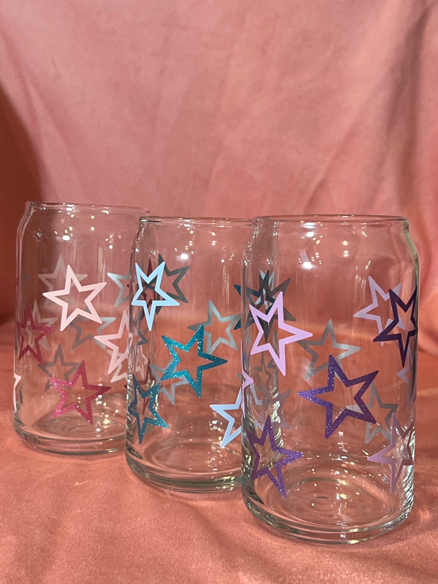 Glitter Star Iced Coffee Glass