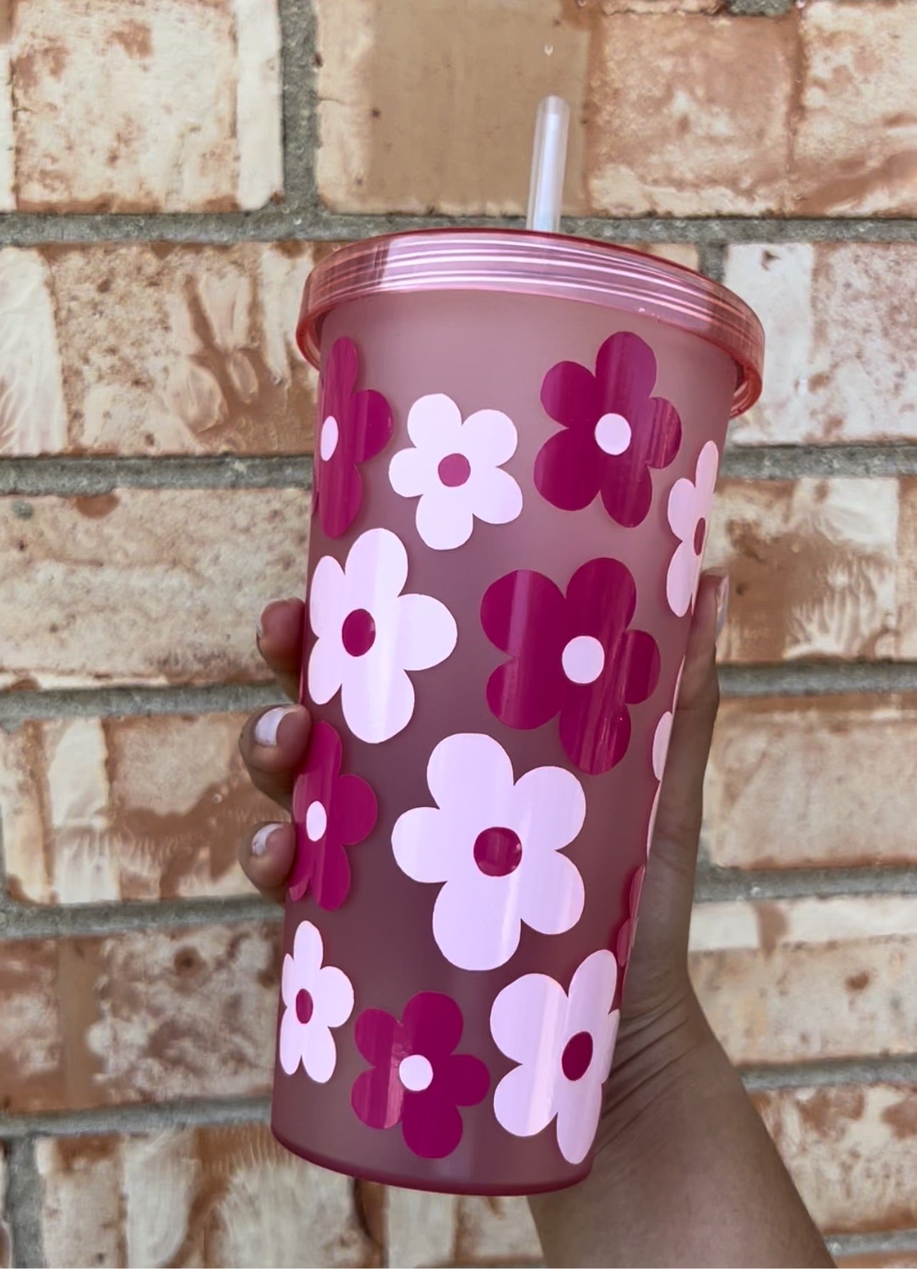 Pink Flower Tumbler