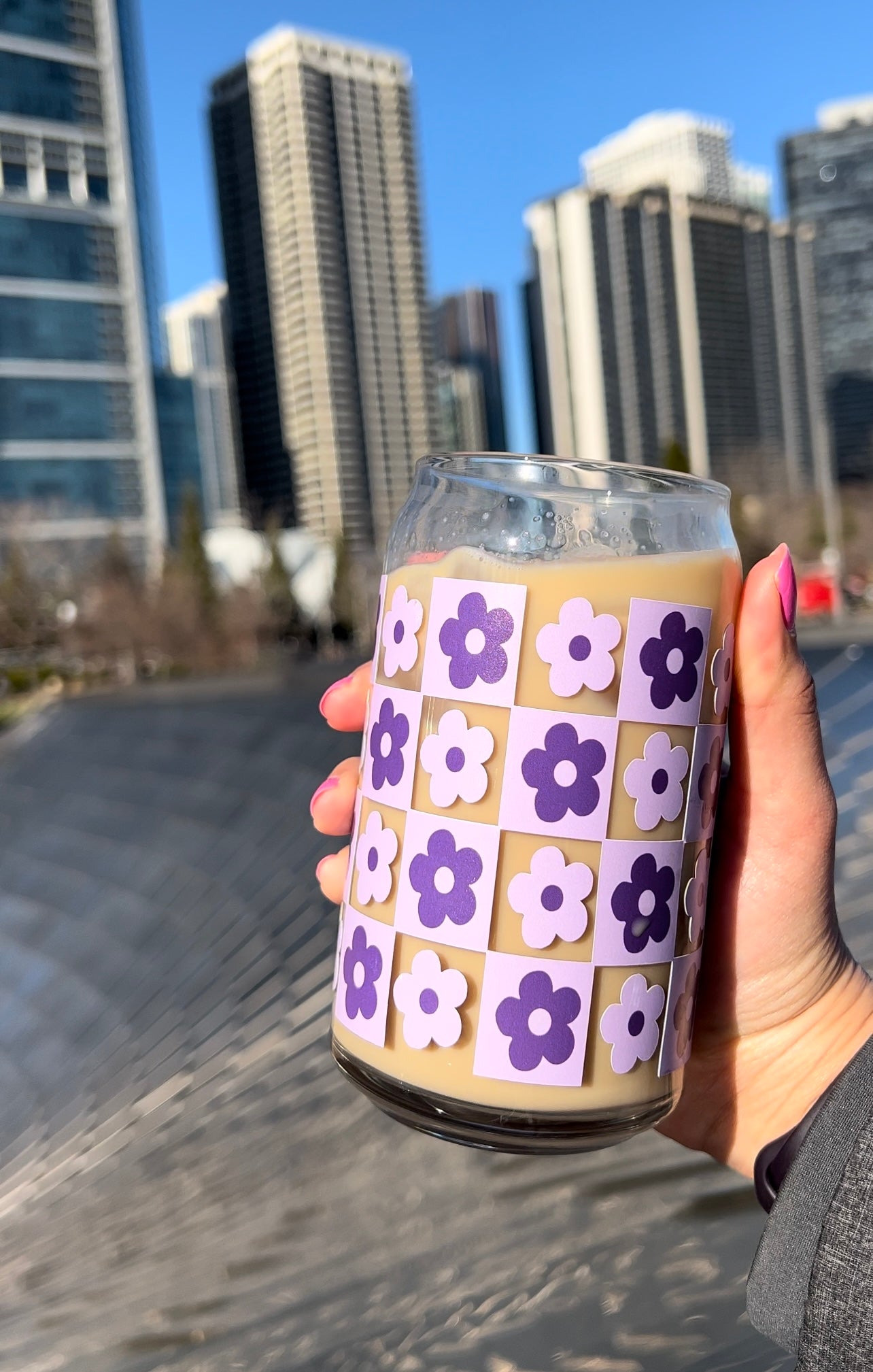 Flowers Glass Cup