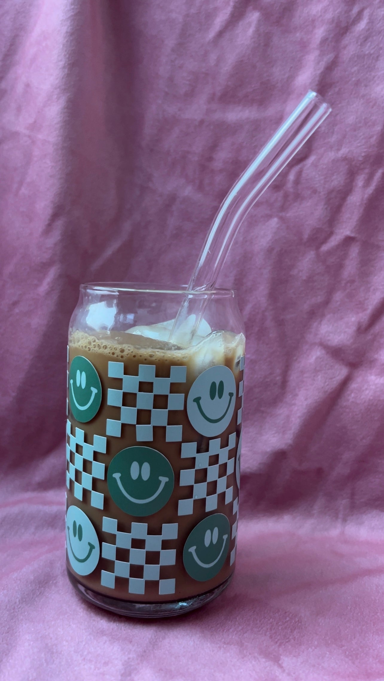 Smiley Face Checkered Glass