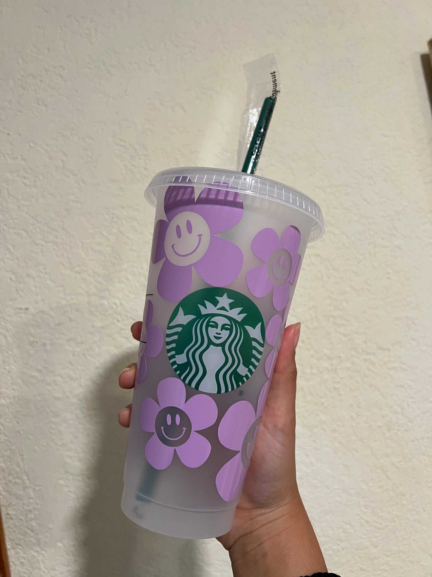 Flower Smiley Face Starbucks Tumbler