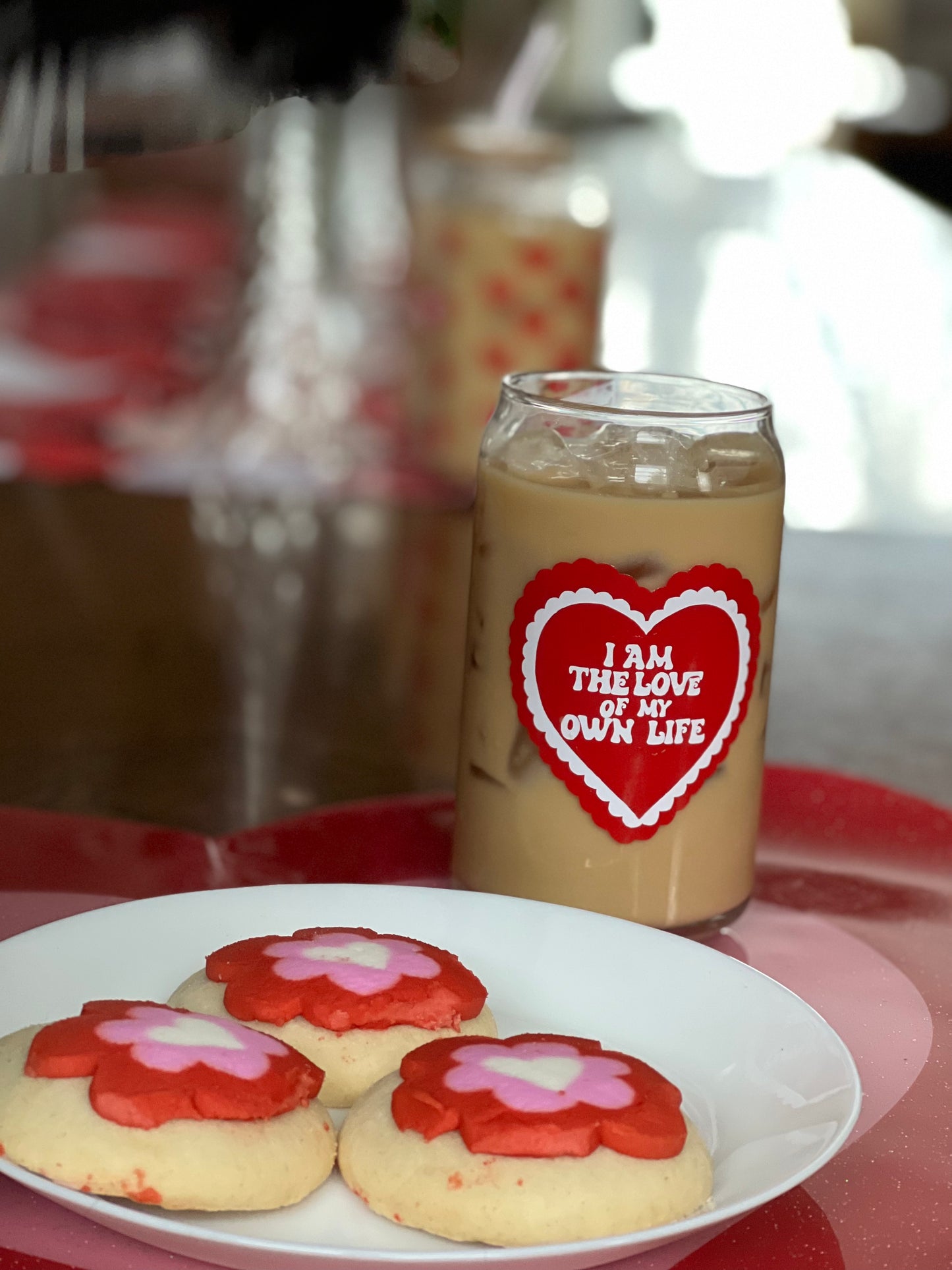 I am the love of my own life coffee glass so