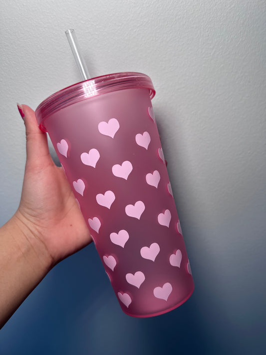 Pink Heart Tumbler