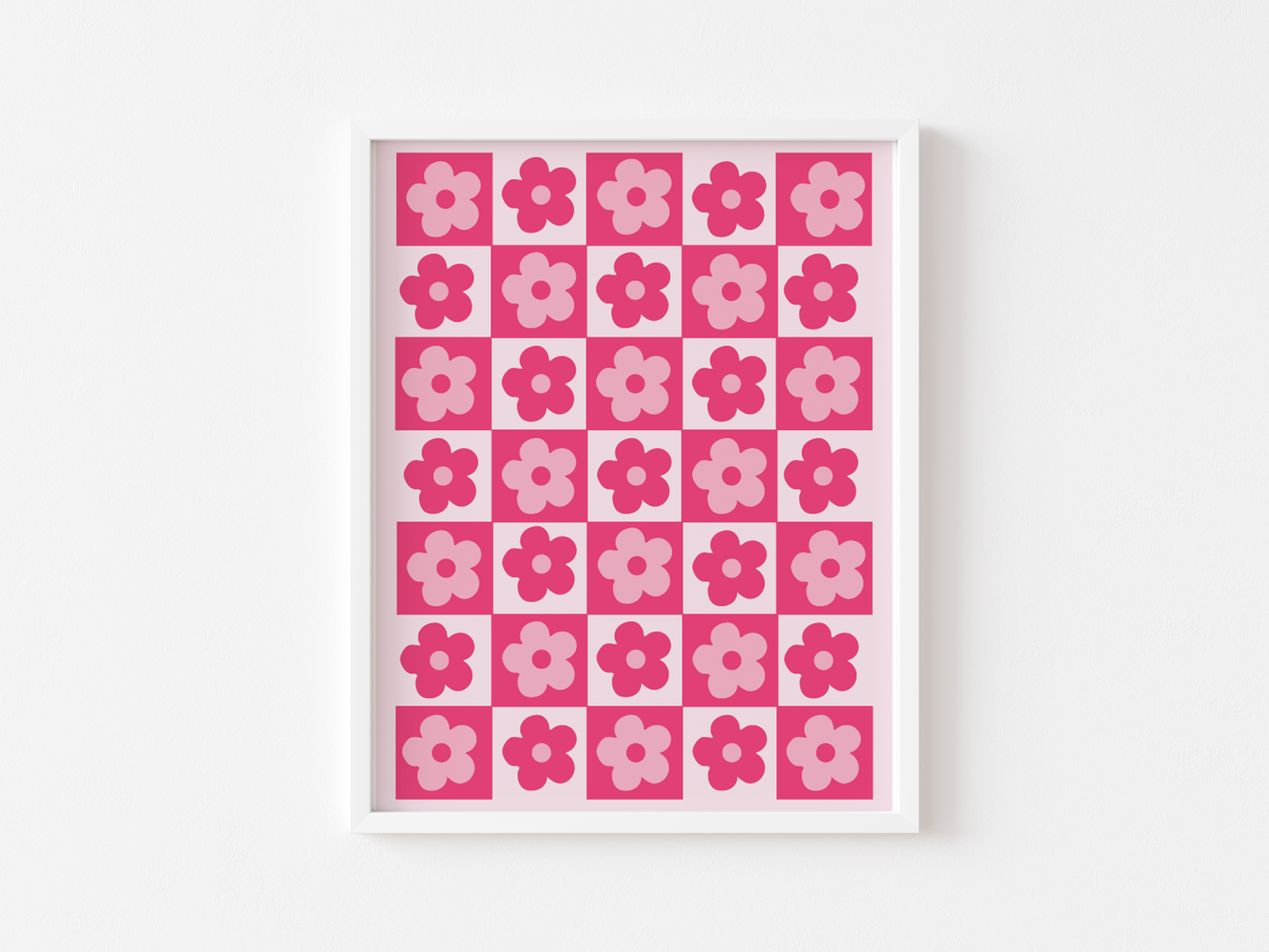 Flower Checkered Print