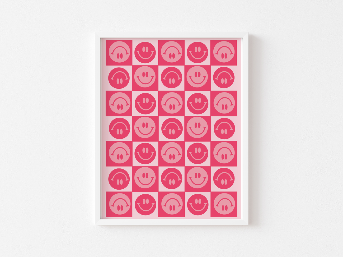 Smiley Face Checkered Print