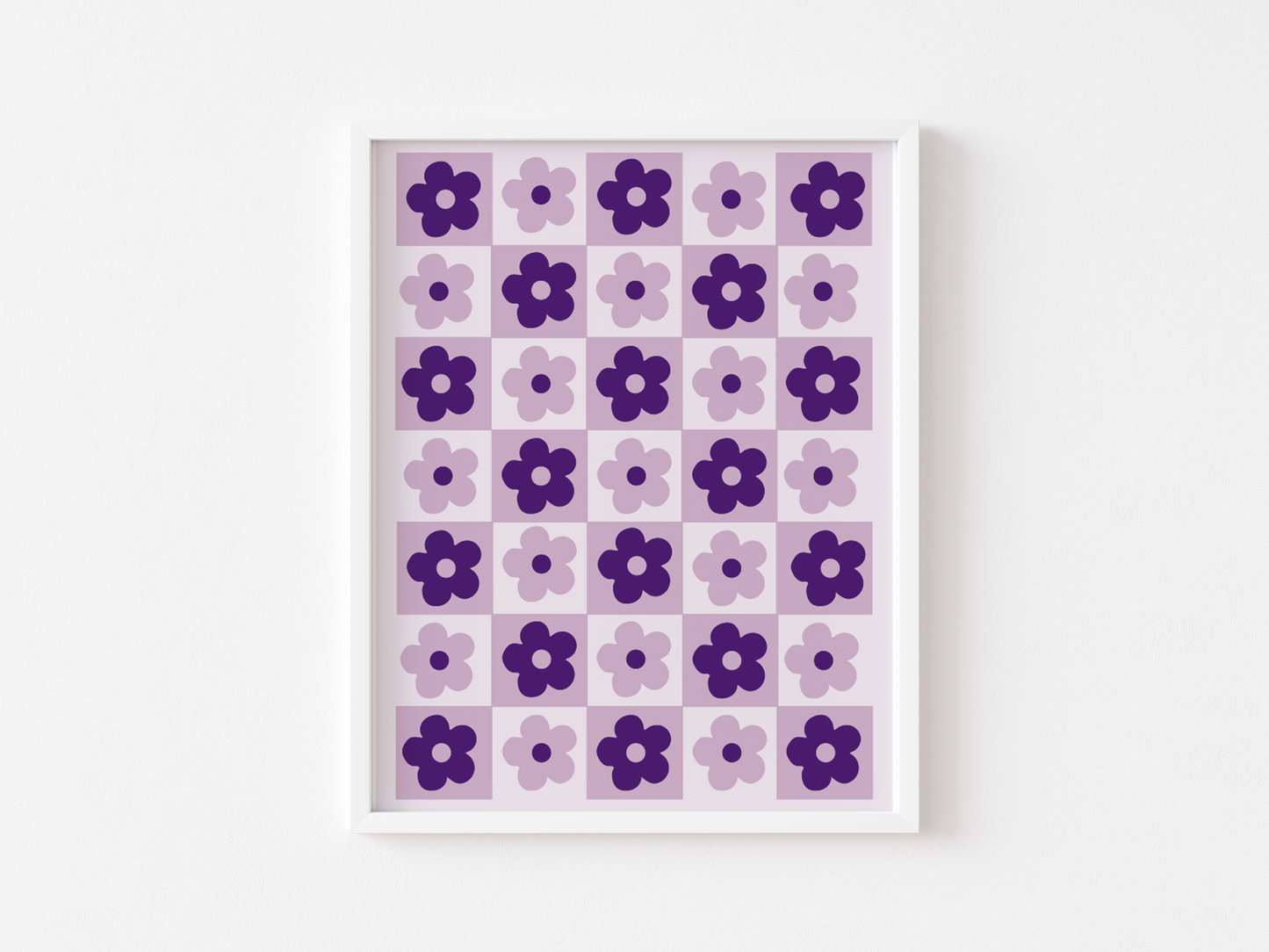 Flower Checkered Print