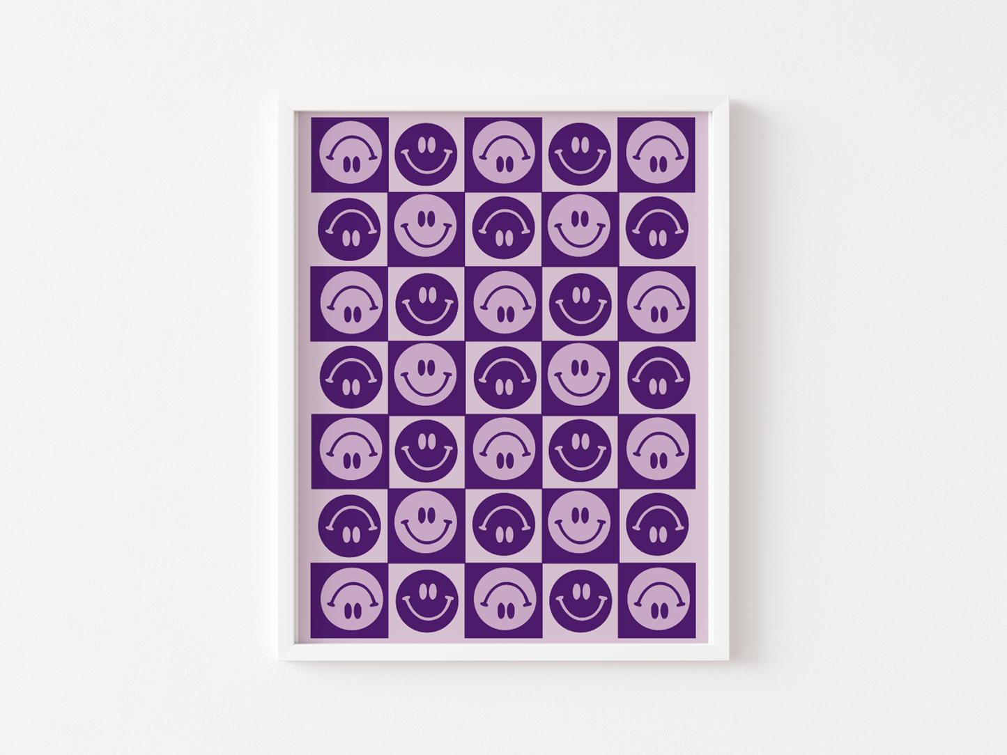 Smiley Face Checkered Print