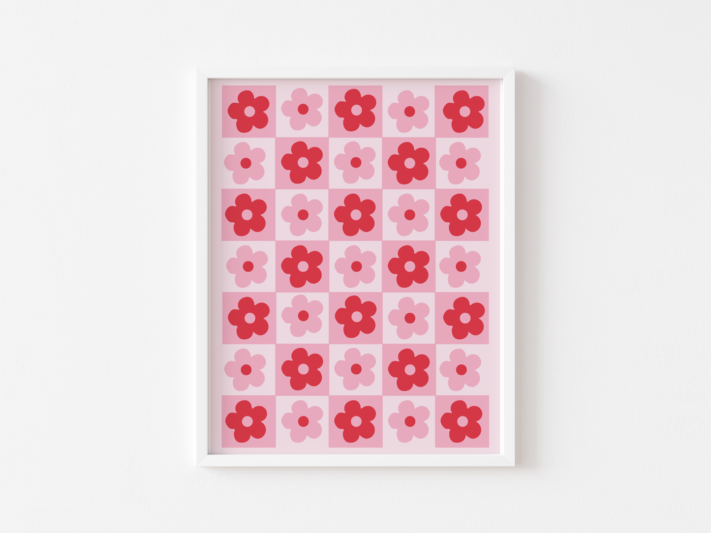 Flower Checkered Print